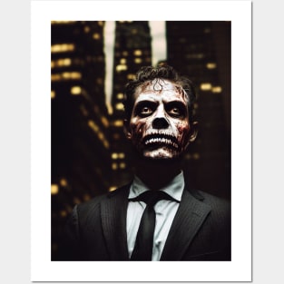 Zombie Wallstreet Broker Portrait Posters and Art